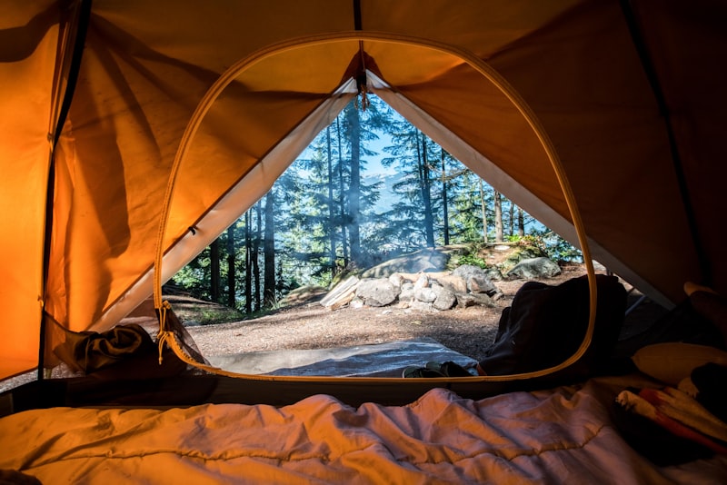 Grass tent pitch at Meadow Fields